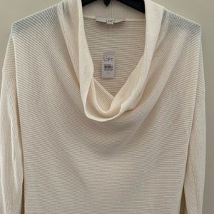 Loft cowl neck white sweater